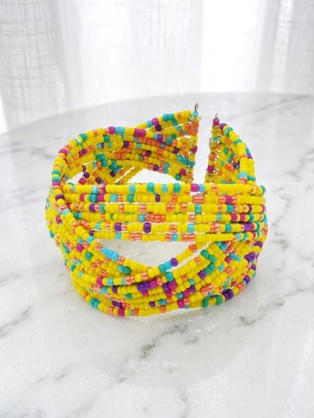 Ladies Yellow Beaded Bracelet